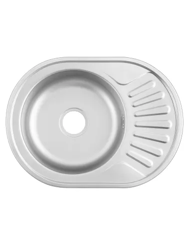 Мийка для кухні овальна Venta VM57458S, 570х450х160 мм, з нержавіючої сталі