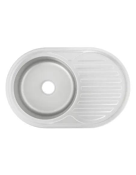 Мийка для кухні овальна Venta VM7758D, 770х500х180 мм, з нержавіючої сталі