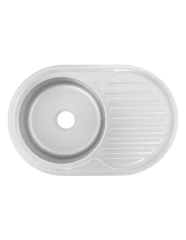 Мийка для кухні овальна Venta VM7758S, 770х500х180 мм, з нержавіючої сталі
