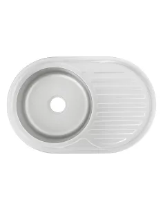 Мойка для кухни овальная Venta VM7756S, 770х550х180 мм, из нержавеющей стали