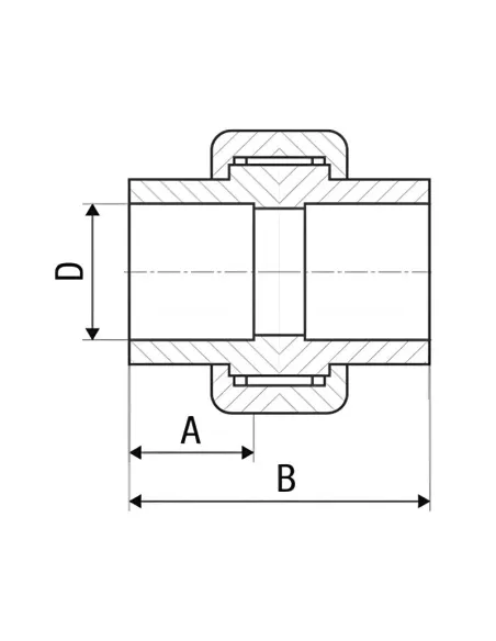 Муфта розбірна ITAL 50 мм для поліпропіленових труб