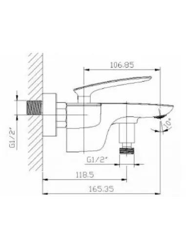 Смеситель для ванны Newarc Life 981511, латунь, хром - 1