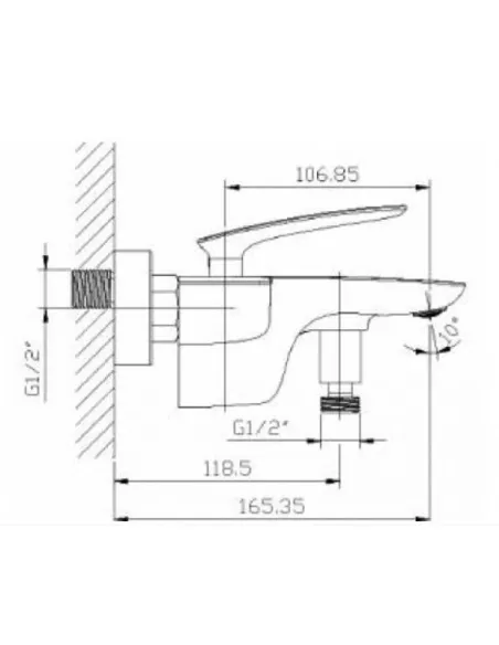 Смеситель для ванны Newarc Life 981511, латунь, хром - 1