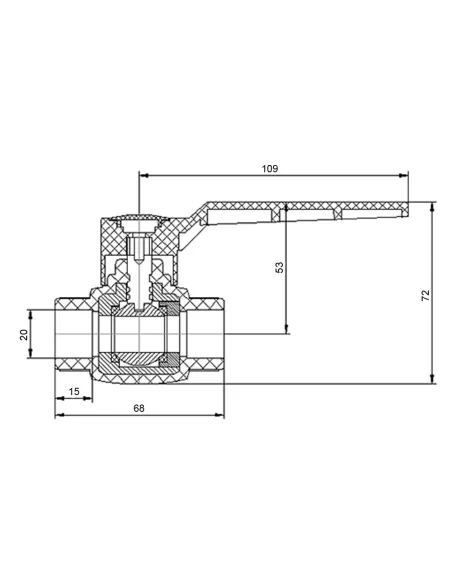 Кран шаровой Blue Ocean 20х20 мм, для горячей воды, для полипропиленовых труб