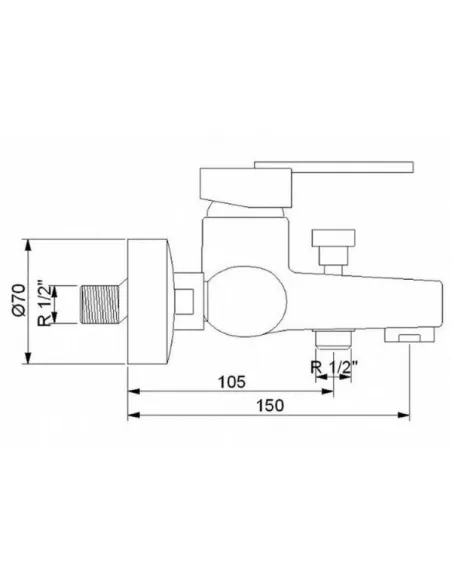 Смеситель для ванны Newarc Newart 150511, латунь, хром - 1
