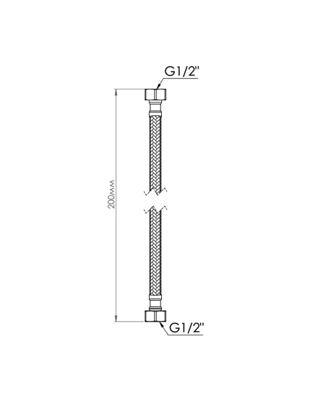 Шланг для подвода воды Thermo Alliance Standart TAS387W20 1/2 дюйма, 0.2 метра
