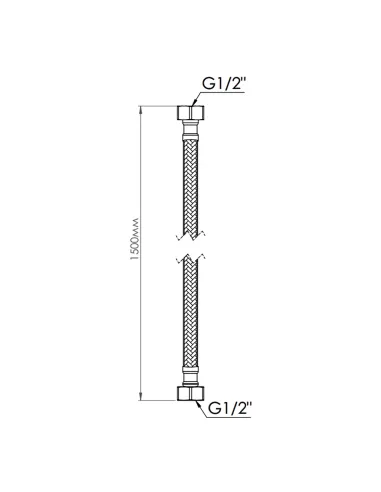 Шланг для подвода воды Thermo Alliance Standart TAS387W150 1/2 дюйма, 1.5 метра