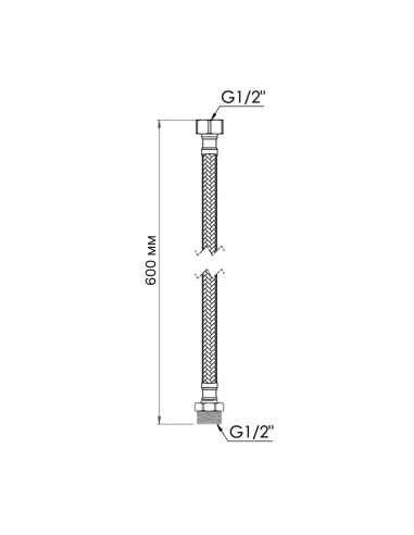 Шланг для подвода воды Thermo Alliance Standart TAS388W60 1/2 дюйма, 0.6 метра