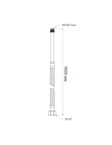 Шланг для змішувача Thermo Alliance Standart Nylon TAS386W100L М10х1/2 дюйми, 1 метр
