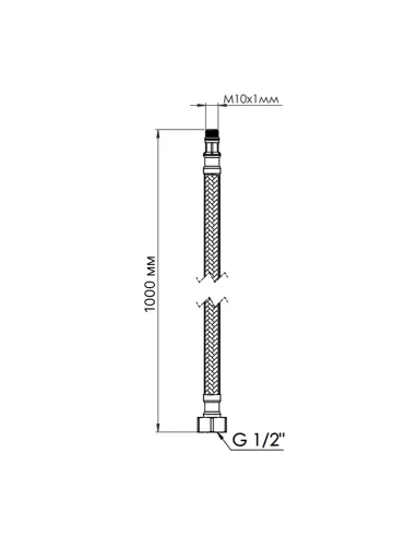 Шланг для смесителя Thermo Alliance Standart Nylon TAS386W100 М10х1/2 дюйма, 1 метр