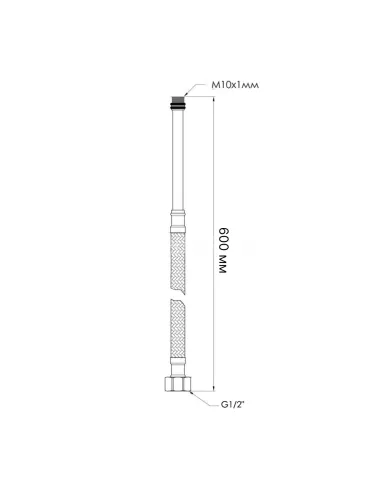 Шланг для змішувача Thermo Alliance Standart Nylon TAS386W60L М10х1/2 дюйми, 0,6 метрів