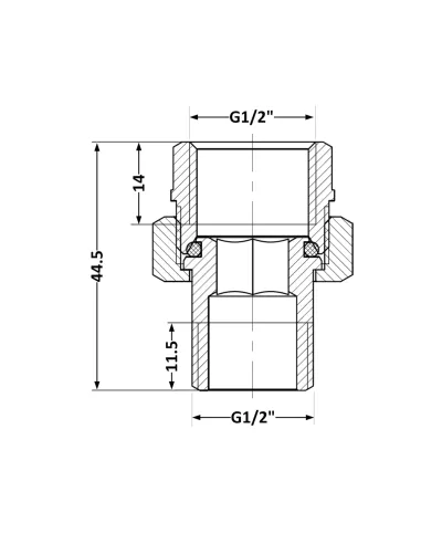 Зганяння-американка латунний Thermo Alliance Standart TAS190W15 1/2 дюйма, прямий