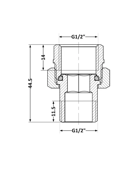 Сгон-американка латунный Thermo Alliance Standart TAS190W15 1/2 дюйма, прямой