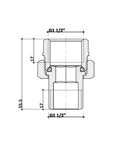 Сгон-американка латунный Thermo Alliance Standart TAS190W40 1 1/2 дюйма, прямой