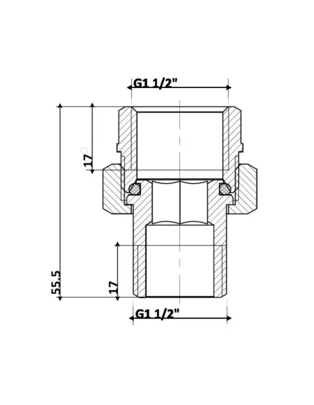 Сгон-американка латунный Thermo Alliance Standart TAS190W40 1 1/2 дюйма, прямой