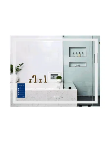 Зеркало для ванной Q-Tap Mideya 1000х700 мм, с LED-подсветкой Touch, с антизапотеванием