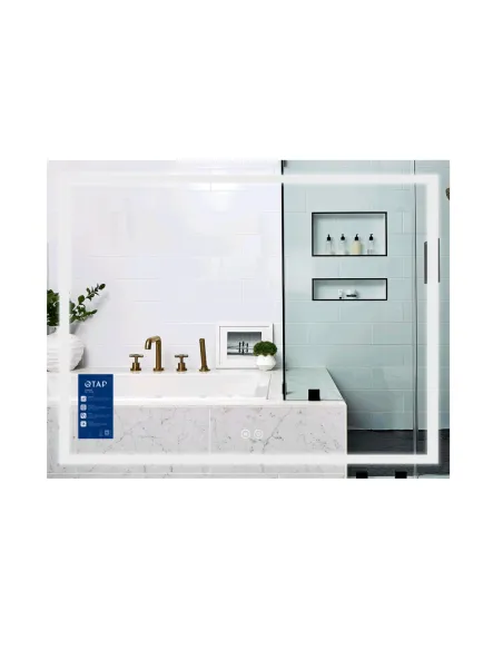 Зеркало для ванной Q-Tap Mideya 1000х700 мм, с LED-подсветкой Touch, с антизапотеванием