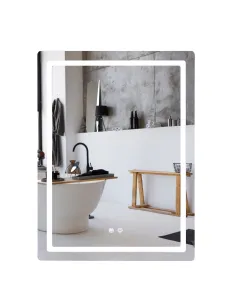 Дзеркало для ванної Q-Tap Mideya 600х800 мм, з LED-підсвічуванням Touch, з антизапотіванням