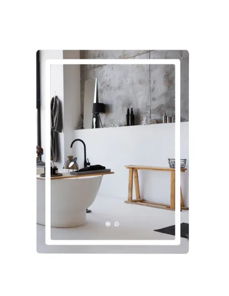 Дзеркало для ванної Q-Tap Mideya 600х800 мм, з LED-підсвічуванням Touch, з антизапотіванням