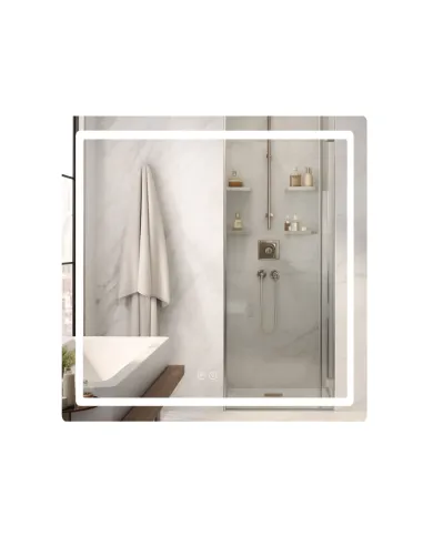 Зеркало для ванной Q-Tap Mideya 700х800 мм, с LED-подсветкой Touch, с антизапотеванием