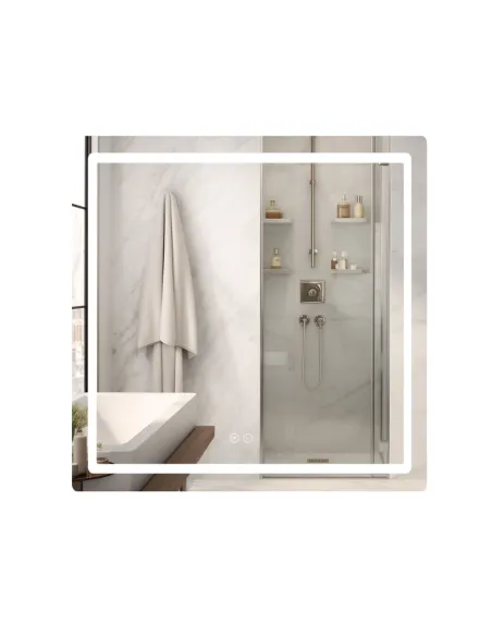 Зеркало для ванной Q-Tap Mideya 700х800 мм, с LED-подсветкой Touch, с антизапотеванием