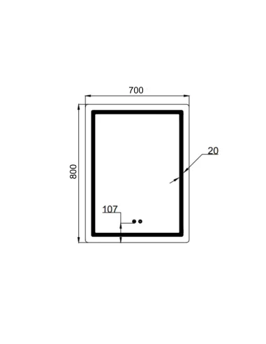 Дзеркало для ванної Q-Tap Mideya 700х800 мм, з LED-підсвічуванням Touch, з антизапітнінням