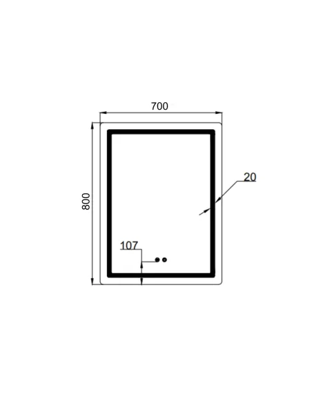 Дзеркало для ванної Q-Tap Mideya 700х800 мм, з LED-підсвічуванням Touch, з антизапітнінням