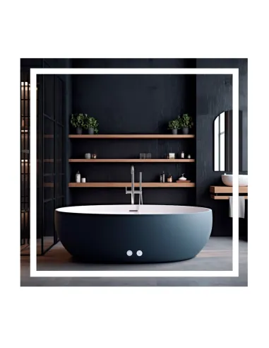 Зеркало для ванной Q-Tap Mideya 800x800 мм, с LED-подсветкой Touch, с антизапотеванием