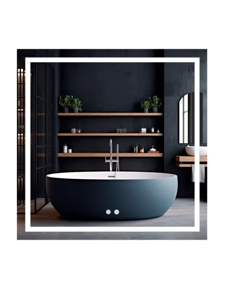 Дзеркало для ванної Q-Tap Mideya 800x800 мм, з LED-підсвічуванням Touch, з антизапітнінням