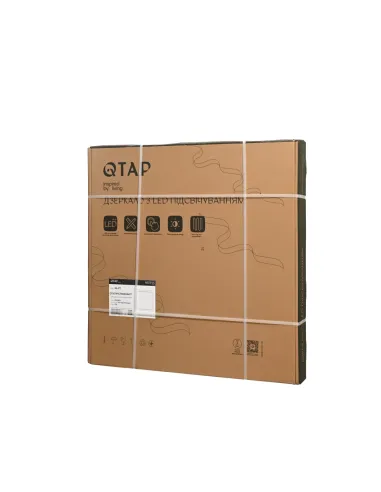 Дзеркало для ванної Q-Tap Mideya 800x800 мм, з LED-підсвічуванням Touch, з антизапітнінням