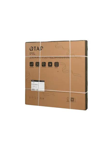 Дзеркало для ванної Q-Tap Mideya 800x800 мм, з LED-підсвічуванням Touch, з антизапітнінням