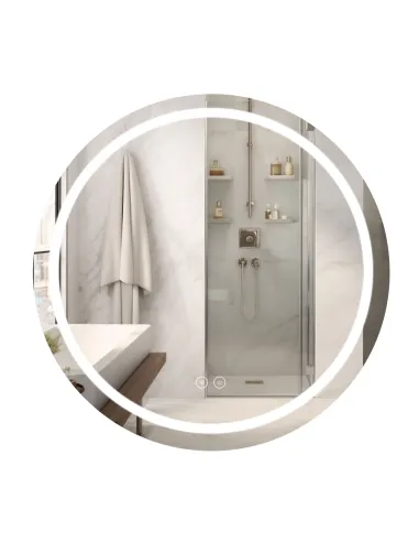 Дзеркало для ванної Q-Tap Mideya кругле R900 мм, з LED-підсвічуванням Touch, з антизапотіванням