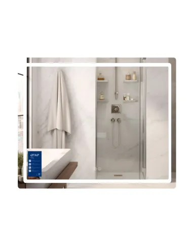 Зеркало для ванной Q-Tap Mideya 900х700 мм, с LED-подсветкой Touch, с антизапотеванием