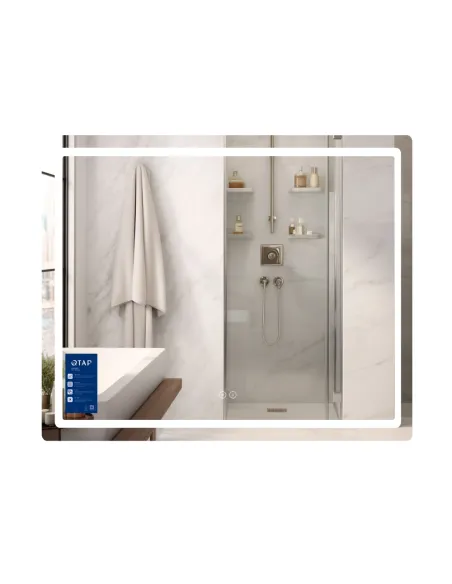 Дзеркало для ванної Q-Tap Mideya 900х700 мм, з LED-підсвічуванням Touch, з антизапотіванням