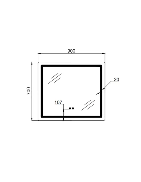 Дзеркало для ванної Q-Tap Mideya 900х700 мм, з LED-підсвічуванням Touch, з антизапотіванням