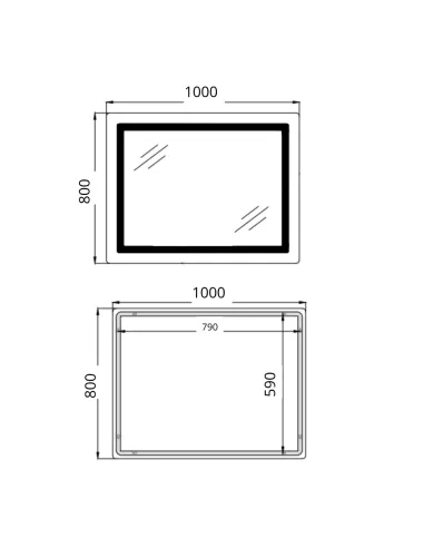 Дзеркало для ванної Q-Tap Cardinal 1000х800 мм, з LED-підсвічуванням Touch, з антизапітнінням