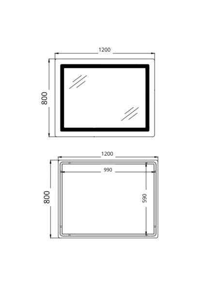 Зеркало для ванной Q-Tap Cardinal 1200х800 мм, с LED-подсветкой Touch, с антизапотеванием