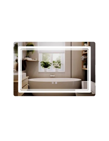 Дзеркало для ванної Q-Tap Cardinal CA2 Reverse 800х600 мм, з LED-підсвічуванням Touch, з антизапітнінням