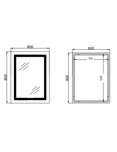 Зеркало для ванной Q-Tap Cardinal Reverse 600х800 мм, с LED-подсветкой Touch, с антизапотеванием