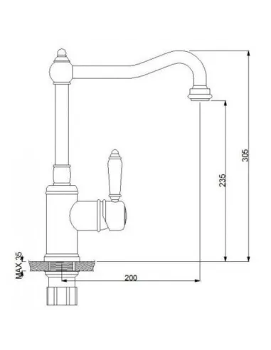Смеситель кухонный Newarc Elite 130531, латунь, хром - 2