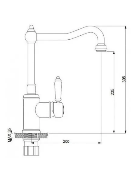 Смеситель кухонный Newarc Elite 130531, латунь, хром - 2
