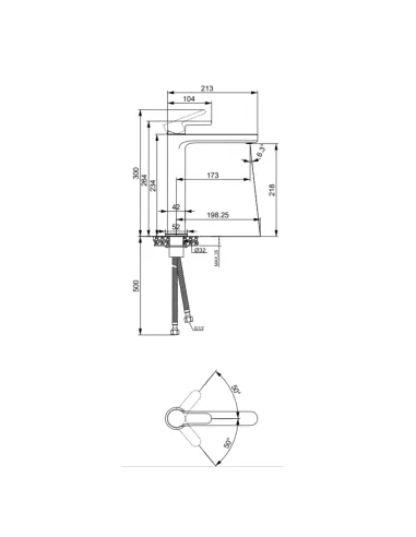 Змішувач для умивальника Lidz Astra 001FH LDAST001FHCRM48090 Chrome, одноважільний