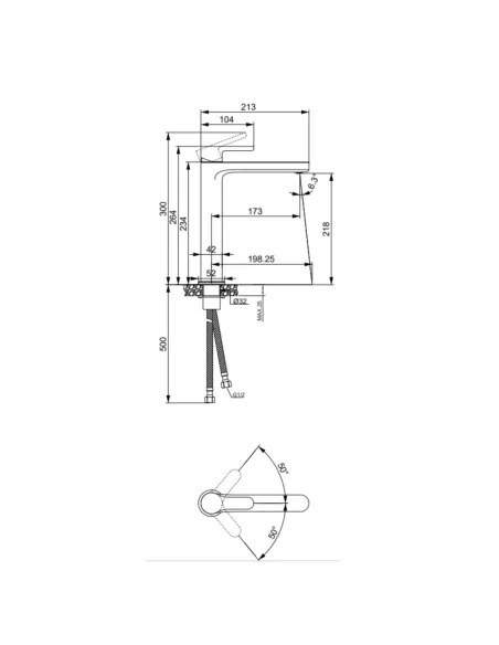 Смеситель для умывальника Lidz Astra 001FH LDAST001FHCRM48090 Chrome, однорычажный