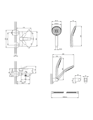 Смеситель для ванны Lidz Astra 006 LDAST006CRM48087 Chrome с душевым набором