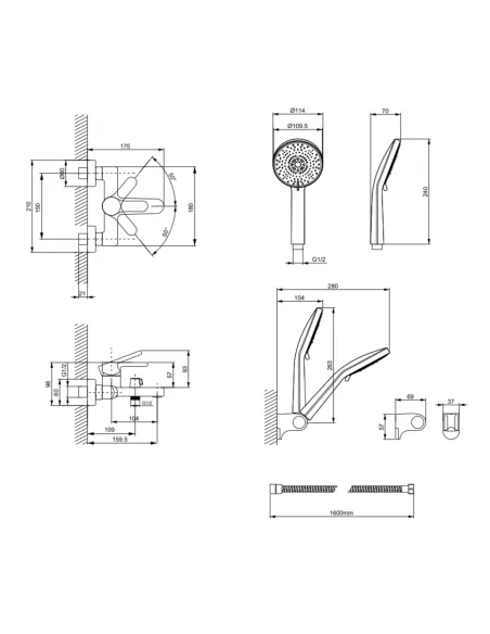 Змішувач для ванни Lidz Astra 006 LDAST006CRM48087 Chrome з душовим набором
