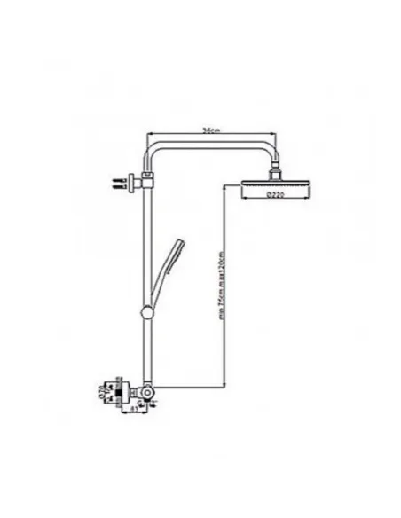 Душевая система Newarc Tekno 500515, латунь, хром - 1 Душевая система Newarc Tekno 500515, латунь, хром - 1