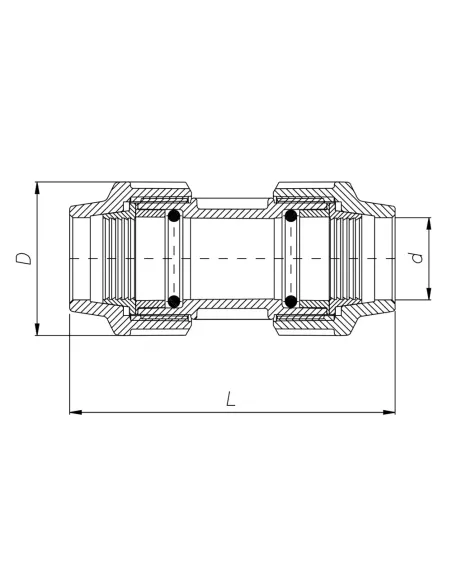 Муфта ITAL 90x90 мм для полиэтиленовых труб