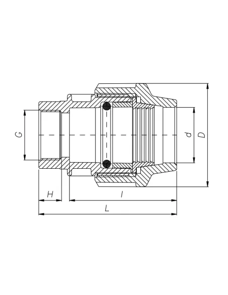 Муфта ITAL 32 мм x 1 1/4 дюйма внутренняя резьба, для полиэтиленовых труб
