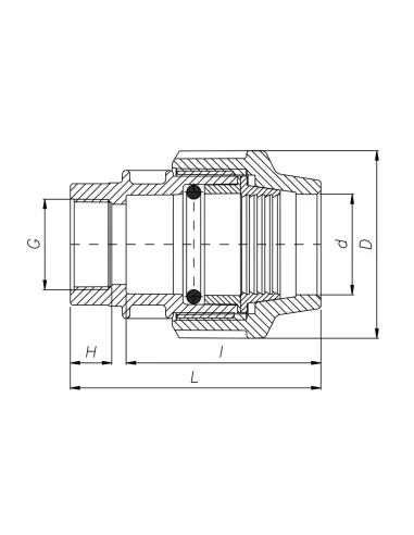 Муфта ITAL 50 мм x 1 1/4 дюйма внутренняя резьба, для полиэтиленовых труб