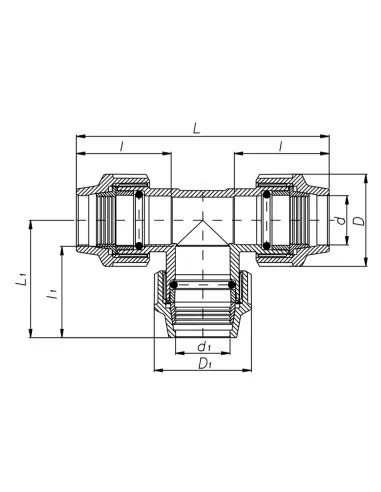 Трійник ITAL ПЕ 25 мм для поліетиленових труб